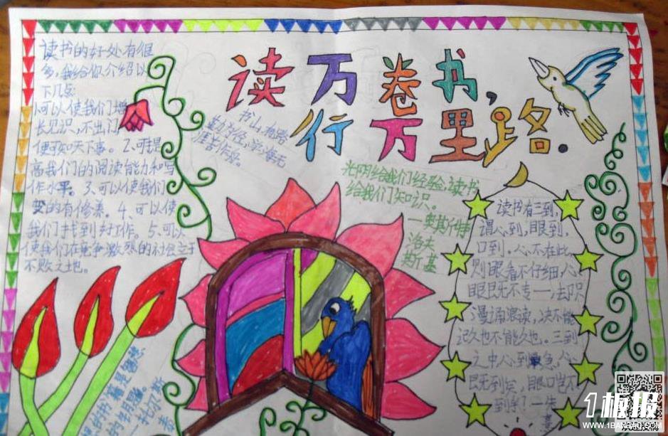读书手抄报——读万卷书,行万里路