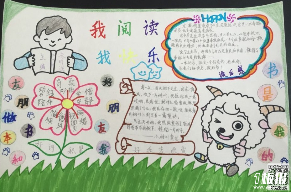 读书日手抄报简单-我阅读我快乐