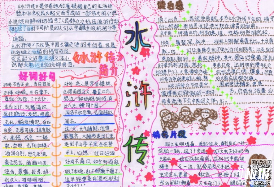 读书日手抄报图片-水浒传