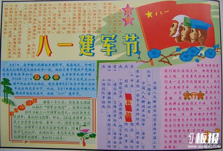 迎八一建军节手抄报-军魂