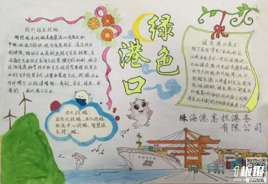 生态保护手抄报-绿色港口
