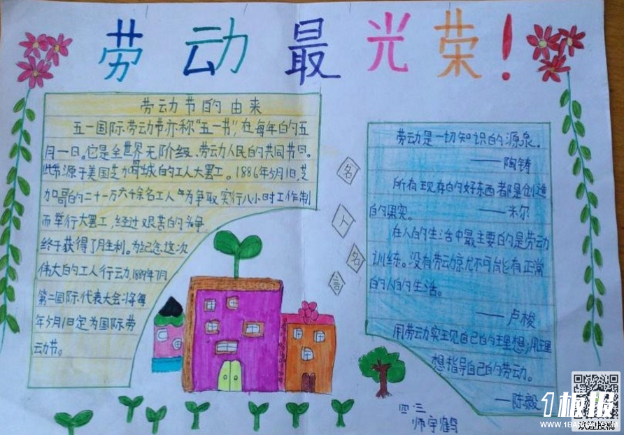 五一的手抄报-劳动最光荣