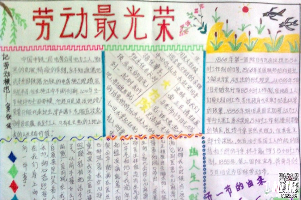 劳动节手抄报简单又漂亮-劳动最光荣