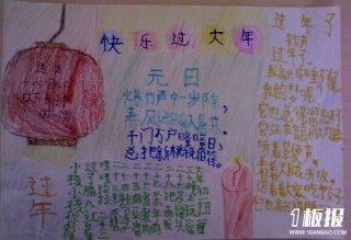 迎新年手抄报：团圆和聚餐
