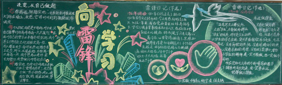 
学雷锋黑板报：敬业精神
