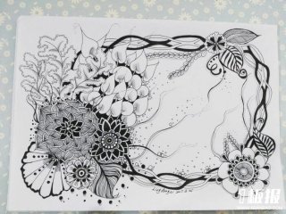 禅绕画 | 环绕着的花环简笔画