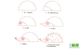 长满刺的刺猬，动物小刺猬简笔画