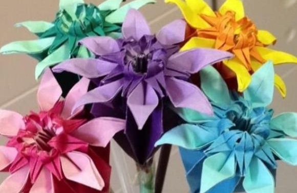 菊花手工折纸制作步骤图片 重阳节