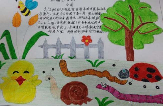 蚯蚓的日记手抄报图