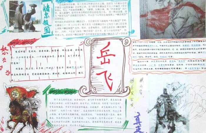 岳飞手抄报图片大全