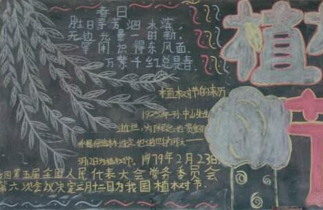 植树节黑板报