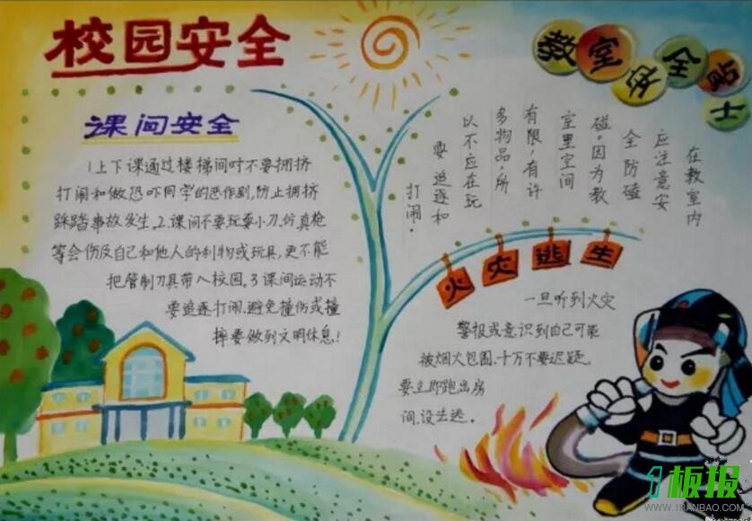 校园安全知识手抄报简单又漂亮1