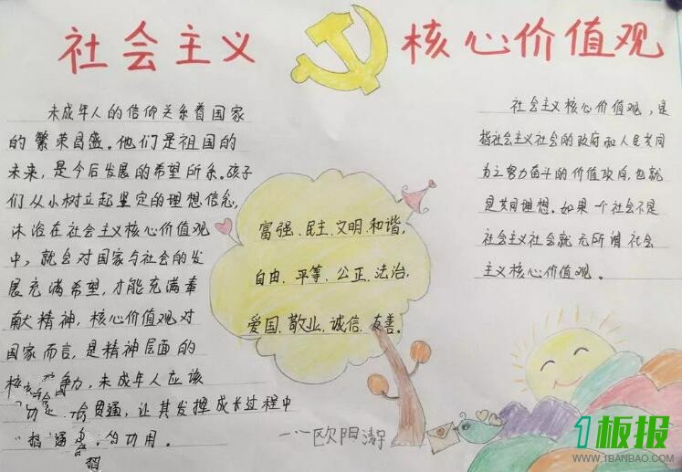 社会主义核心价值观手抄报图片2