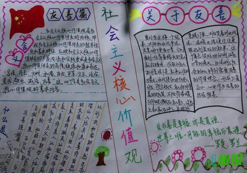 社会主义核心价值观手抄报内容1