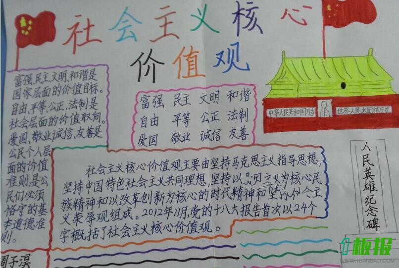 社会主义核心价值观手抄报图片2