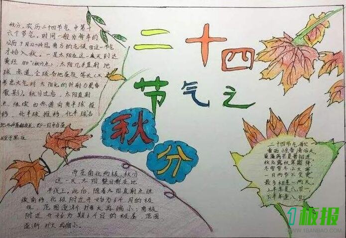 秋分手抄报四年级简单3