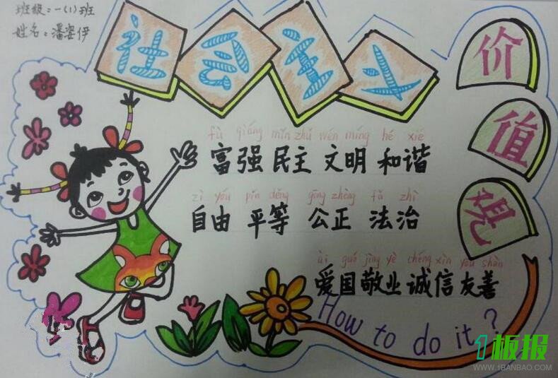 社会主义价值观手抄报简单又漂亮5
