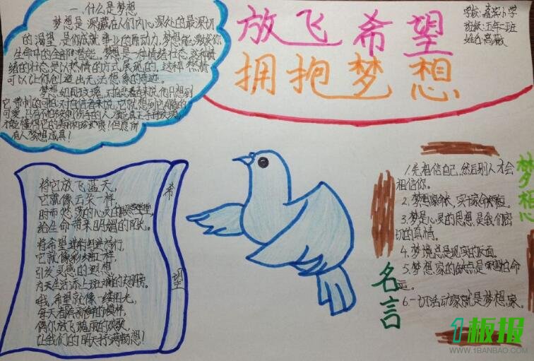 梦想手抄报简单又漂亮7