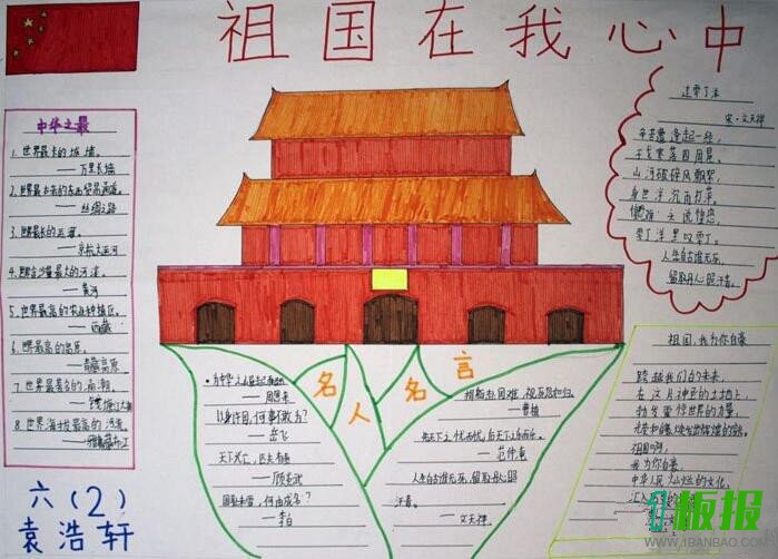 祖国在我心中手抄报简单又漂亮3