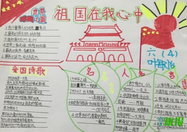 祖国在我心中手抄报简单又漂亮8