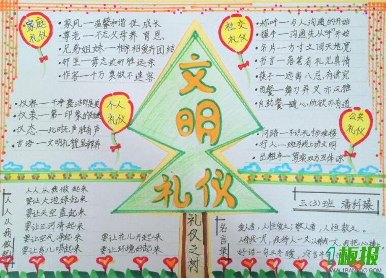 争做文明小学生手抄报四年级简单6