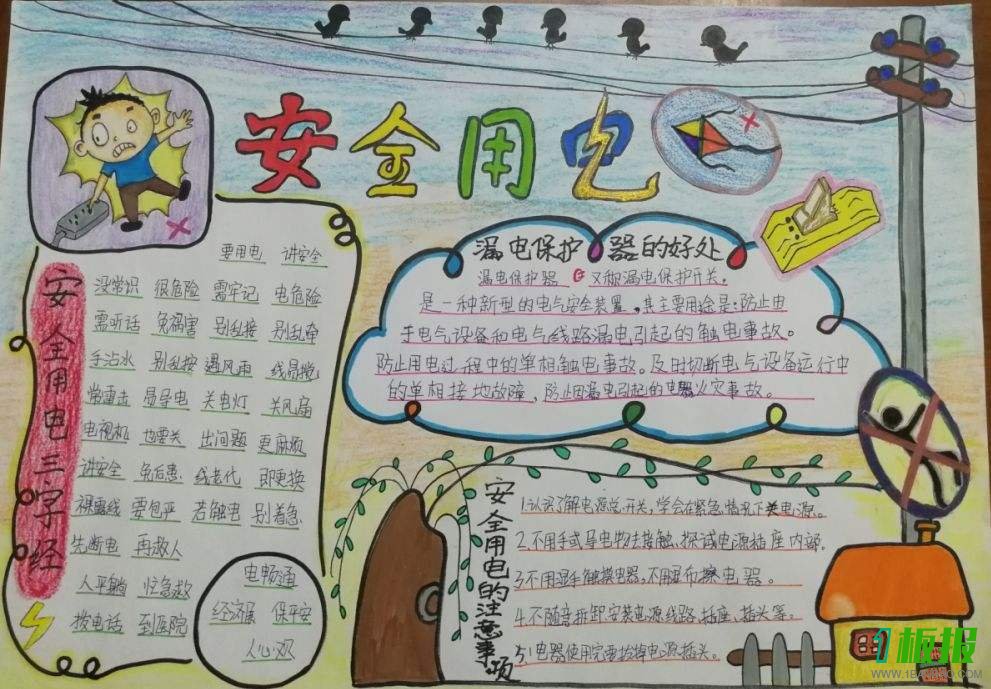 安全用电手抄报图片大全2
