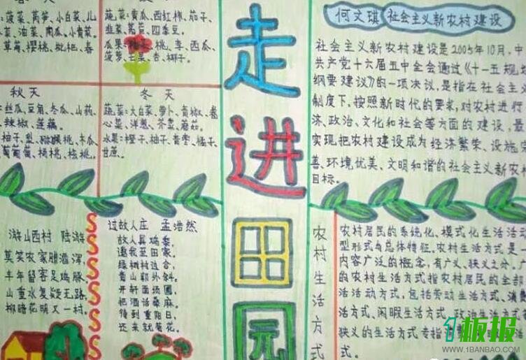 田园风光手抄报