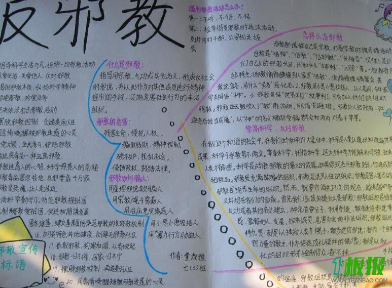 崇尚科学反对邪教手抄报