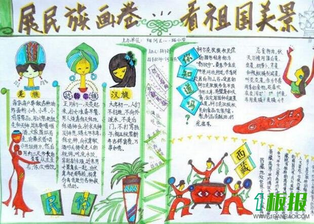 中华民族大团结手抄报