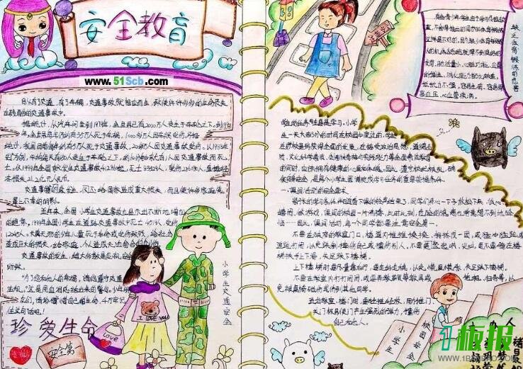 中学生安全手抄报