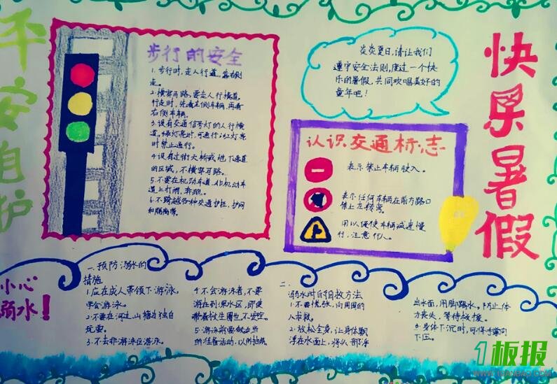 小学生快乐暑假手抄报